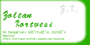 zoltan kortvesi business card